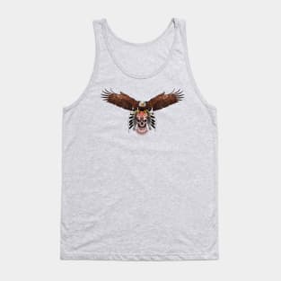 indian native white head eagle sugar Skull Tank Top